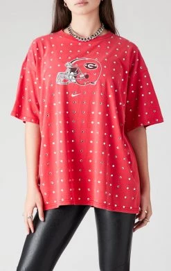 FURST OF A KIND VINTAGE SILVER ALLOVER RHINESTONE TEE