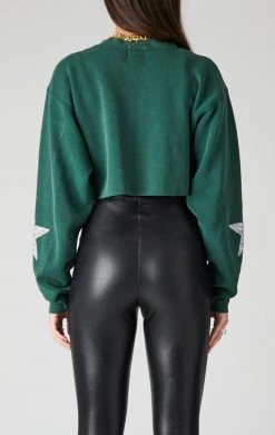 FURST OF A KIND VINTAGE MIXED STAR PATCH CROPPED SWEATSHIRT VINTAGE NFL