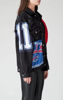 FURST OF A KIND VINTAGE DENIM JACKETS VINTAGE SPLICED PATCHWORK DENIM JACKET