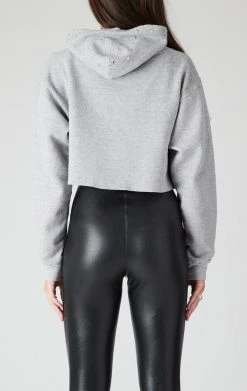 FURST OF A KIND VINTAGE RHINESTONE CROPPED HOODIE