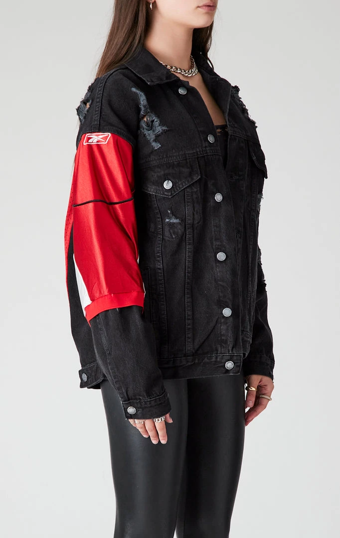 FURST OF A KIND SALE VINTAGE JERSEY SLEEVE AND BACK INSERT DENIM JACKET 5 FURST OF A KIND SALE VINTAGE JERSEY SLEEVE AND BACK INSERT DENIM JACKET