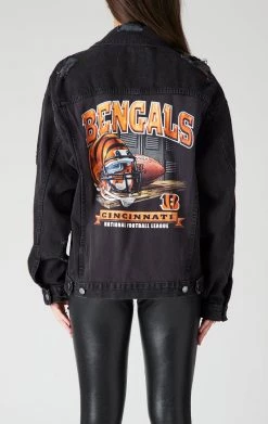 FURST OF A KIND VINTAGE GRAPHIC BACK INSERT DENIM JACKET VINTAGE DENIM JACKETS