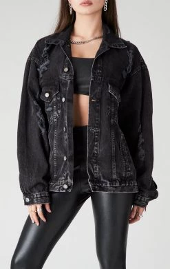 FURST OF A KIND VINTAGE GRAPHIC BACK INSERT DENIM JACKET VINTAGE DENIM JACKETS