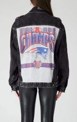 FURST OF A KIND VINTAGE GRAPHIC BACK INSERT DENIM JACKET VINTAGE DENIM JACKETS