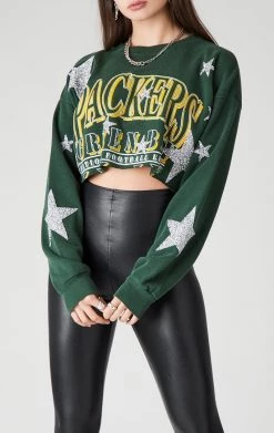 FURST OF A KIND VINTAGE MIXED STAR PATCH CROPPED SWEATSHIRT VINTAGE NFL