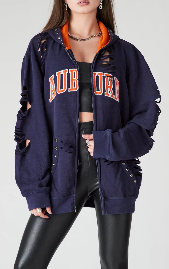 FURST OF A KIND VINTAGE RIPPED STUDDED ZIP UP HOODIE 3 FURST OF A KIND VINTAGE RIPPED STUDDED ZIP UP HOODIE