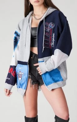 FURST OF A KIND VINTAGE SPLICED PATCHWORK ZIP UP HOODIE