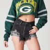FURST OF A KIND VINTAGE RHINESTONE HOOP CROPPED SWEATSHIRT VINTAGE NFL