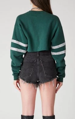 FURST OF A KIND VINTAGE RHINESTONE HOOP CROPPED SWEATSHIRT VINTAGE NFL