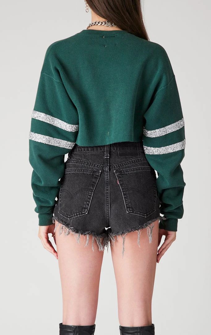 FURST OF A KIND VINTAGE RHINESTONE HOOP CROPPED SWEATSHIRT VINTAGE NFL 4 FURST OF A KIND VINTAGE RHINESTONE HOOP CROPPED SWEATSHIRT VINTAGE NFL