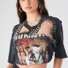 FURST OF A KIND VINTAGE CUT OUT PIN AND STUD CROPPED TEE FESTIVAL