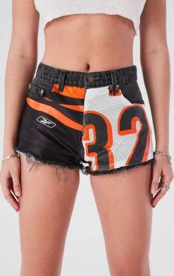 FURST OF A KIND VINTAGE JERSEY PATCH DENIM SHORTS VINTAGE DENIM SHORTS