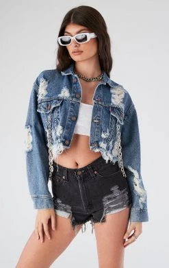 FURST OF A KIND VINTAGE CHAIN BACK DENIM JACKET FESTIVAL