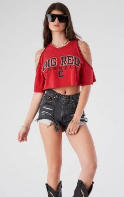 FURST OF A KIND VINTAGE SHOULDER CUT OUT CHAIN TEE VINTAGE CHAINS