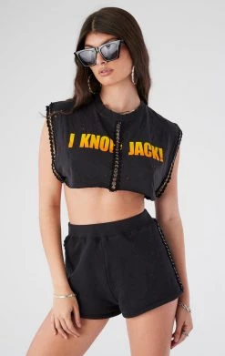 FURST OF A KIND VINTAGE CHAINS VINTAGE SPLICED CHAIN TRIM TEE AND SHORT SET