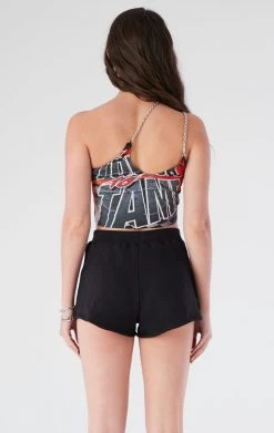 FURST OF A KIND VINTAGE ONE SHOULDER DOUBLE CHAIN SHORT SET