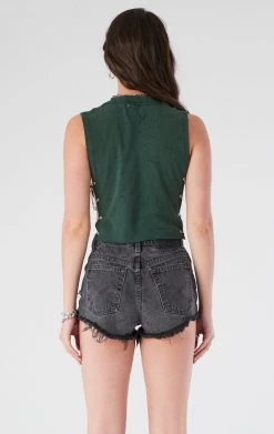 FURST OF A KIND VINTAGE CHAIN SIDE SLEEVELESS CROPPED TEE VINTAGE CHAINS