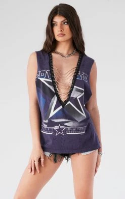 FURST OF A KIND VINTAGE DEEP V CHAIN SLEEVELESS TEE VINTAGE CHAINS