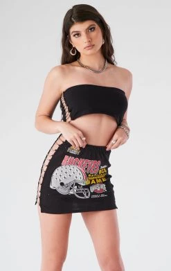 FURST OF A KIND VINTAGE CHAIN LADDER TUBE TOP AND SKIRT SET