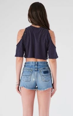 FURST OF A KIND VINTAGE CHAINS VINTAGE SHOULDER CUT OUT CHAIN TEE