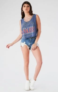 FURST OF A KIND VINTAGE CHAIN OVERLAY CUTOUT BACK SLEEVELESS TEE VINTAGE CHAINS