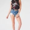 FURST OF A KIND VINTAGE CURVED SAFETY PIN CROPPED SLEEVELESS TEE