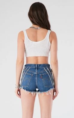 FURST OF A KIND VINTAGE CUT OUT CHAIN DENIM SHORTS FESTIVAL