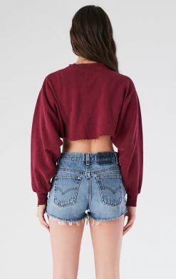 FURST OF A KIND VINTAGE ZIP CROPPED SWEATSHIRT VINTAGE COLLEGE