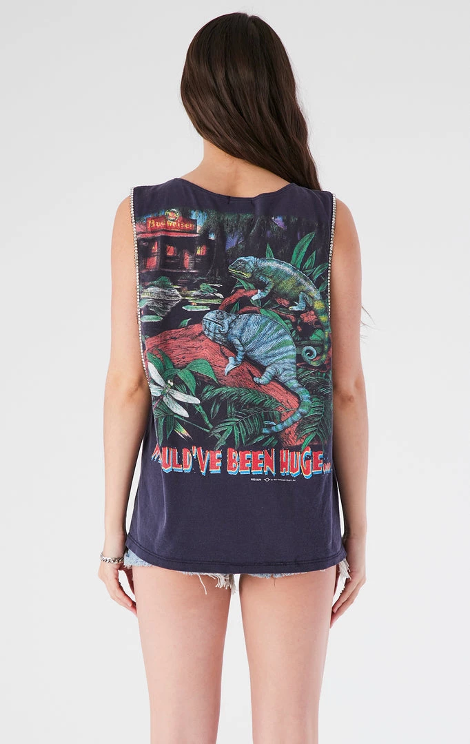 FURST OF A KIND VINTAGE CRISS CROSS RHINESTONE SLEEVELESS TEE VINTAGE DRINKS 5 FURST OF A KIND VINTAGE CRISS CROSS RHINESTONE SLEEVELESS TEE VINTAGE DRINKS