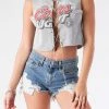 FURST OF A KIND VINTAGE CHAIN LACE UP SLEEVELESS TEE
