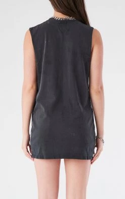 FURST OF A KIND VINTAGE CHAINS VINTAGE CHAIN LADDER SIDE SLEEVELESS TEE