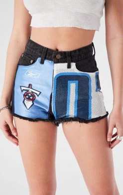 FURST OF A KIND VINTAGE JERSEY PATCH DENIM SHORTS