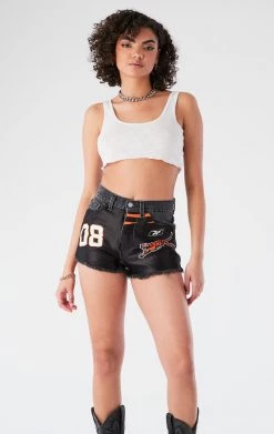 FURST OF A KIND VINTAGE JERSEY PATCH DENIM SHORTS VINTAGE DENIM SHORTS