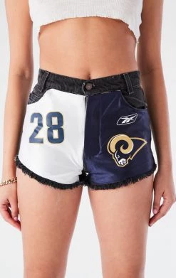 FURST OF A KIND VINTAGE JERSEY PATCH DENIM SHORTS VINTAGE DENIM SHORTS