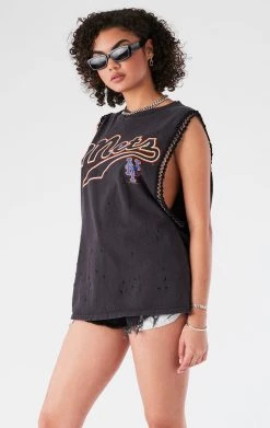 FURST OF A KIND VINTAGE CHAIN TRIM SLEEVELESS TEE VINTAGE CHAINS