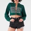 FURST OF A KIND VINTAGE CHAIN LACE UP CROP SWEATSHIRT