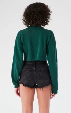 FURST OF A KIND VINTAGE CHAIN LACE UP CROP SWEATSHIRT