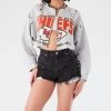 FURST OF A KIND VINTAGE ZIP CROPPED SWEATSHIRT