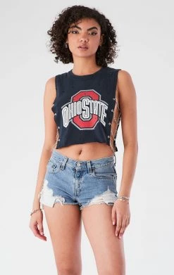 FURST OF A KIND VINTAGE CHAIN SIDE SLEEVELESS CROPPED TEE VINTAGE CHAINS