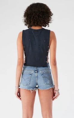 FURST OF A KIND VINTAGE CHAIN SIDE SLEEVELESS CROPPED TEE VINTAGE CHAINS