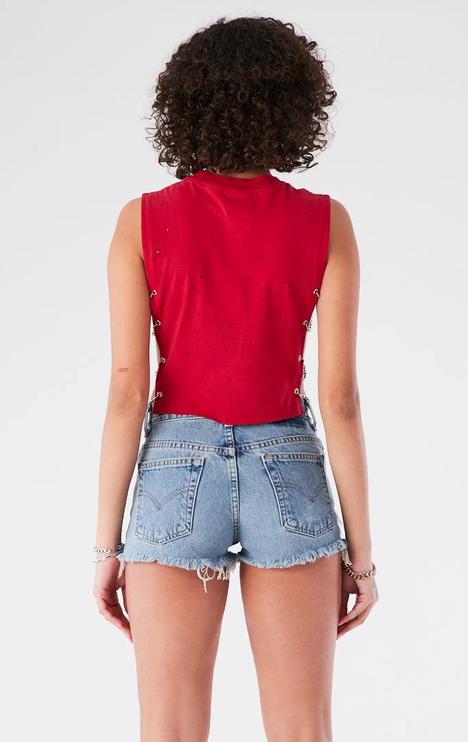 FURST OF A KIND VINTAGE CHAINS VINTAGE CHAIN SIDE SLEEVELESS CROPPED TEE 5 FURST OF A KIND VINTAGE CHAINS VINTAGE CHAIN SIDE SLEEVELESS CROPPED TEE