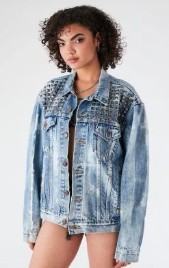 FURST OF A KIND VINTAGE BLEACH STUDDED DENIM JACKET