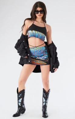 FURST OF A KIND REWORKED SETS VINTAGE HALTER TOP AND SKIRT SET