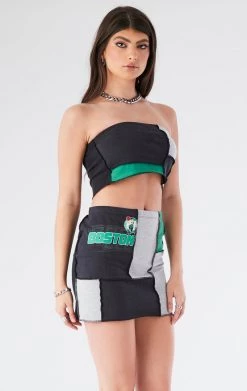 FURST OF A KIND VINTAGE SPORTS VINTAGE SPLICED TUBE TOP AND SKIRT SET