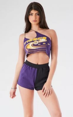 FURST OF A KIND VINTAGE ONE SHOULDER DOUBLE CHAIN SHORT SET