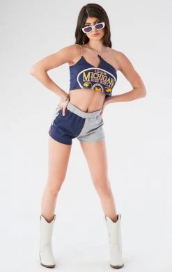 FURST OF A KIND VINTAGE ONE SHOULDER DOUBLE CHAIN SHORT SET VINTAGE CHAINS