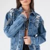 FURST OF A KIND VINTAGE DRAPE CHAIN STUDDED DENIM JACKET FESTIVAL