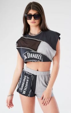 FURST OF A KIND VINTAGE DRINKS VINTAGE MIXED MEDIA TOP AND SHORT SET 7 FURST OF A KIND VINTAGE DRINKS VINTAGE MIXED MEDIA TOP AND SHORT SET