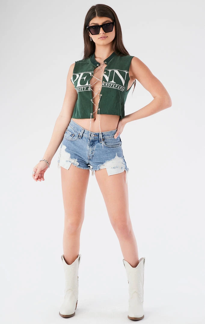 FURST OF A KIND VINTAGE CHAIN LACE UP SLEEVELESS TEE VINTAGE CHAINS 4 FURST OF A KIND VINTAGE CHAIN LACE UP SLEEVELESS TEE VINTAGE CHAINS