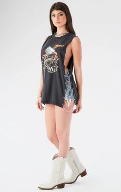 FURST OF A KIND VINTAGE CHAIN SIDE SLEEVELESS TEE